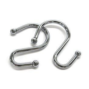 Set De 12 Ganchos De Metal Cromado En S Para Cortina - Viva