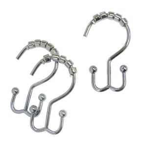 Set De 12 Ganchos Dobles De Metal Cromado Para Cortina - Viva