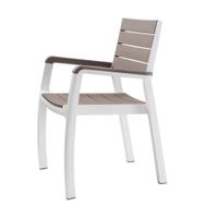 Silla Harmony Con Brazos Blanco Con Café 110x60x10.8 Cm - Keter