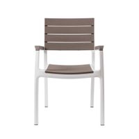 Silla Harmony Con Brazos Blanco Con Café 110x60x10.8 Cm - Keter