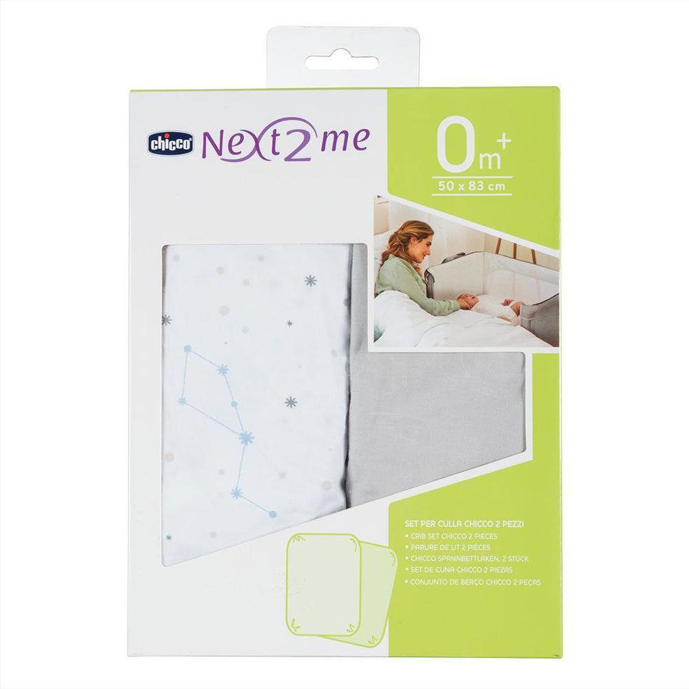 Set de 2 Sábanas Next2Me para Cuna de 50 x 83 Cm 0+ Meses de Algodón Set de 2 Sábanas Chic…