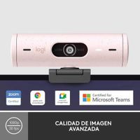 Cámara Web Full Hd Rosada Brio 500 De 1080 P - Logitech