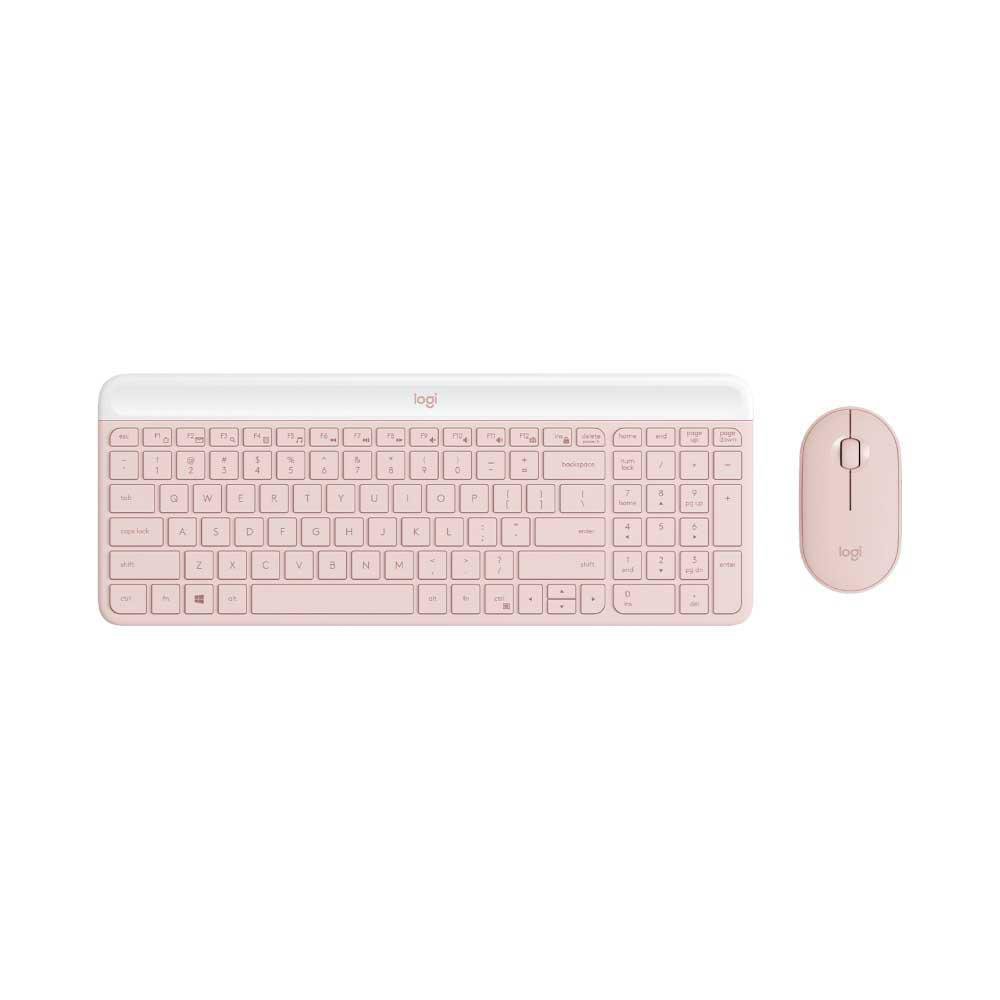 Combo de Teclado y Mouse Inalámbrico Mk470 en Color Rosa
