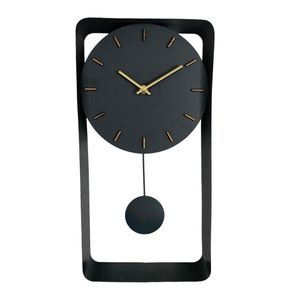 Reloj de Pared Negro Con Péndulo 20x5.5x40 Cm - Concepts