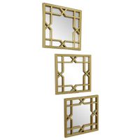 Set De Espejos Dorados 3 Pzas 25x25x1.8 Cm - Concepts