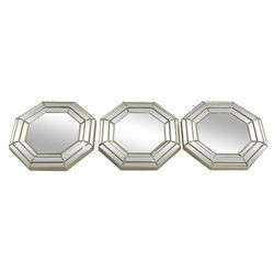 Set De Espejos Octagonales 3 Pzas 25x25x2  Cm - Concepts