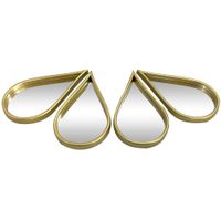 Set De Espejos Gotas Doradas 4 Pzas 35x20x2.5 Cm - Concepts