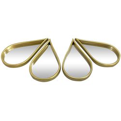 Set De Espejos Gotas Doradas 4 Pzas 35x20x2.5 Cm - Concepts