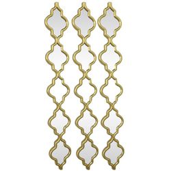 Set De Espejos Dorados 3 Pzas 12x89.5x2 Cm - Concepts