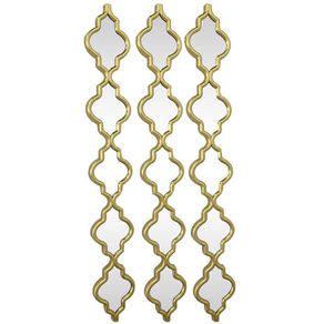 Set De Espejos Dorados 3 Pzas 12x89.5x2 Cm - Concepts