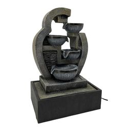 Fuente con Luz Gris 24.5x17.5x38 Cm - Concepts