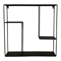 Estante de Pared Negro 2 Espacios 52x12x52 Cm - Concepts