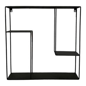 Estante de Pared Negro 2 Espacios 52x12x52 Cm - Concepts