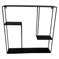Estante de Pared Negro 2 Espacios 52x12x52 Cm - Concepts