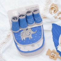 Set De Baberos Y Botines Elefante 5 Pzas - Dream Kids