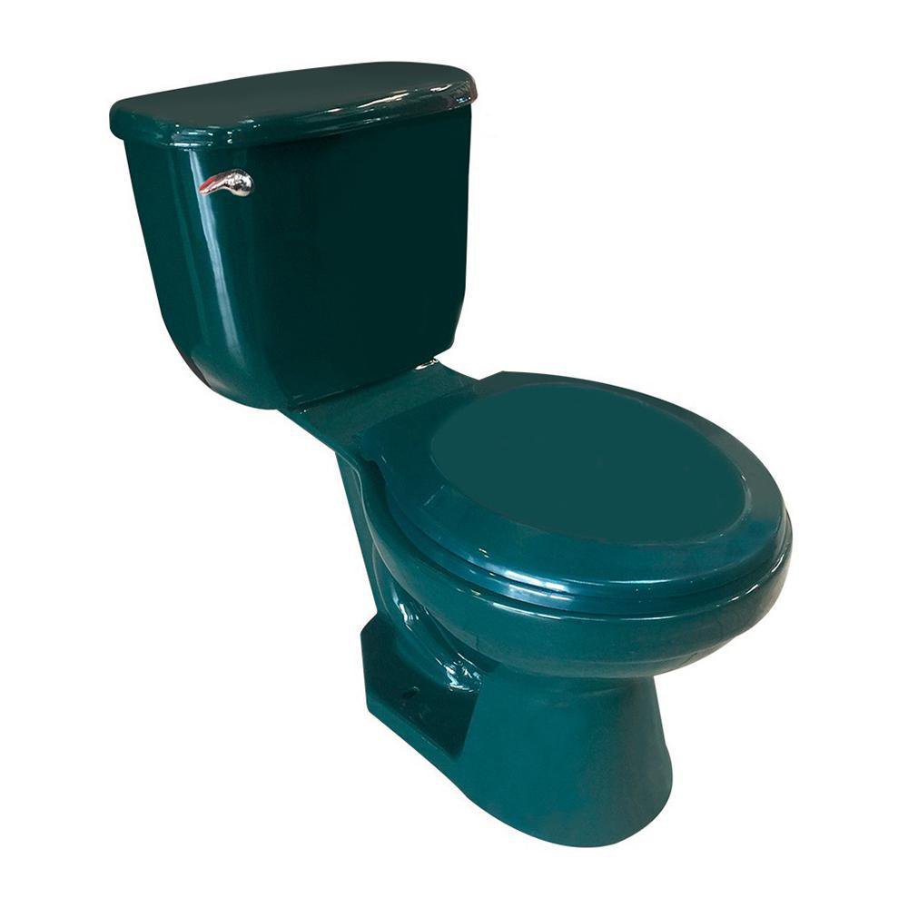 Sanitario de Dos Piezas Cerámico Ecoline con Descarga Eficiente de Manija Color Verde