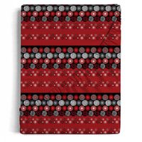 Set De Sábana Círculos Rojo Y Gris - Viva Varios Tamaños