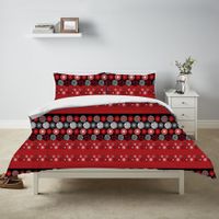 Set De Sábana Círculos Rojo Y Gris - Viva Varios Tamaños