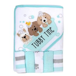 Set De Toalla De Baño Y Paños Diseño Perritos - Baby Essentials