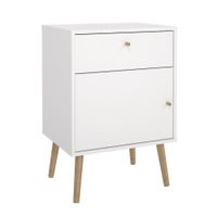 Mesa de Noche Zoe Blanco 1 Gaveta y 1 Puerta