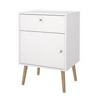 Mesa de Noche Zoe Blanco 1 Gaveta y 1 Puerta
