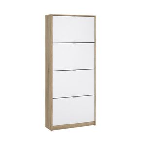Zapatera-Roble-Blanco-Brillante-4-Puertas