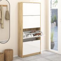 Zapatera-Roble-Blanco-Brillante-4-Puertas