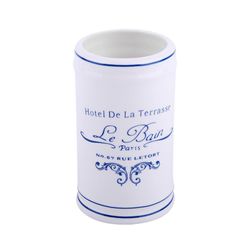 Vaso Portacepillos Blanco de Cerámica - Sensea
