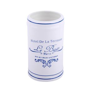Vaso Portacepillos Blanco de Cerámica - Sensea