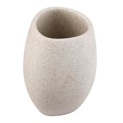 Vaso Portacepillos Beige De Poliresina