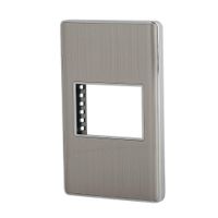 Placa Sencilla Acero Lisboa 1.5 Módulos - Volteck