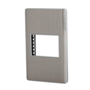Placa Sencilla Acero Lisboa 1.5 Módulos - Volteck