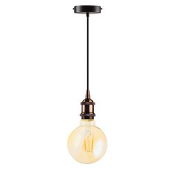 Kit De Socket Pendant Ocre + Bombillo Vintage Globo 4 W - Gte Sylvania
