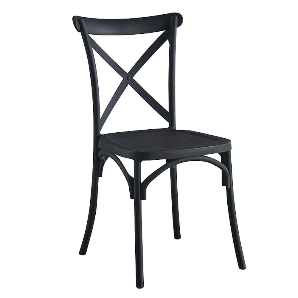 Silla Dania de Polipropileno Crossback para Comedor o Exterior - Varios Colores Negro
