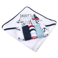 Set De Toalla De Baño Y Paños Diseño Náutico - Baby Essentials