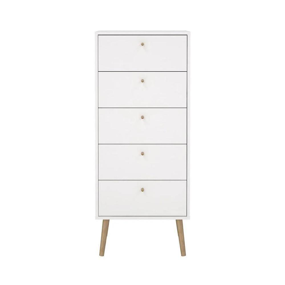 Gavetero Zoe de 5 Cajones de 50 x 39 x 120 cm Color Blanco Gavetero Zoe con 5 Gavetas 50 x…
