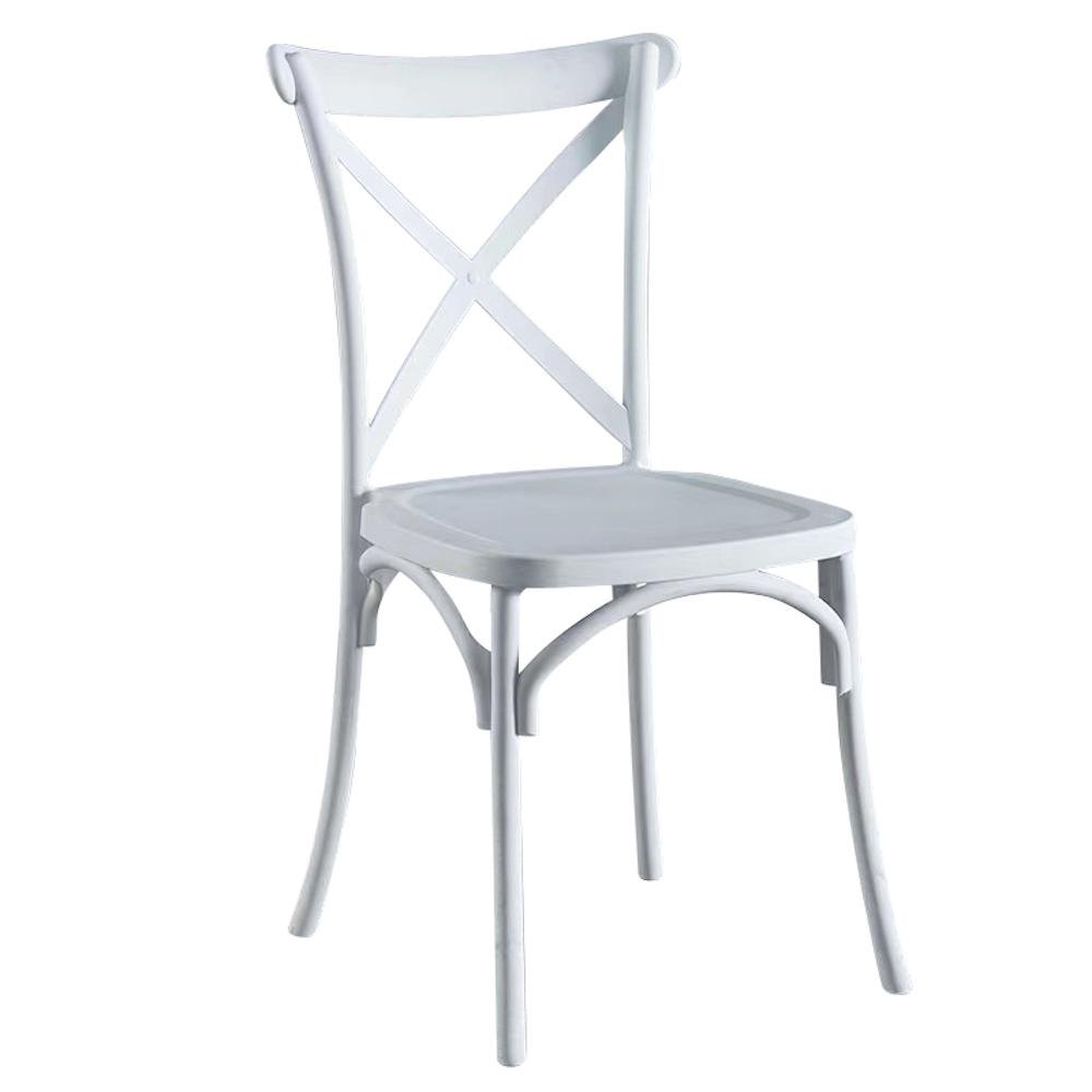 Silla Dania de Polipropileno Crossback para Comedor o Exterior - Varios Colores Blanco