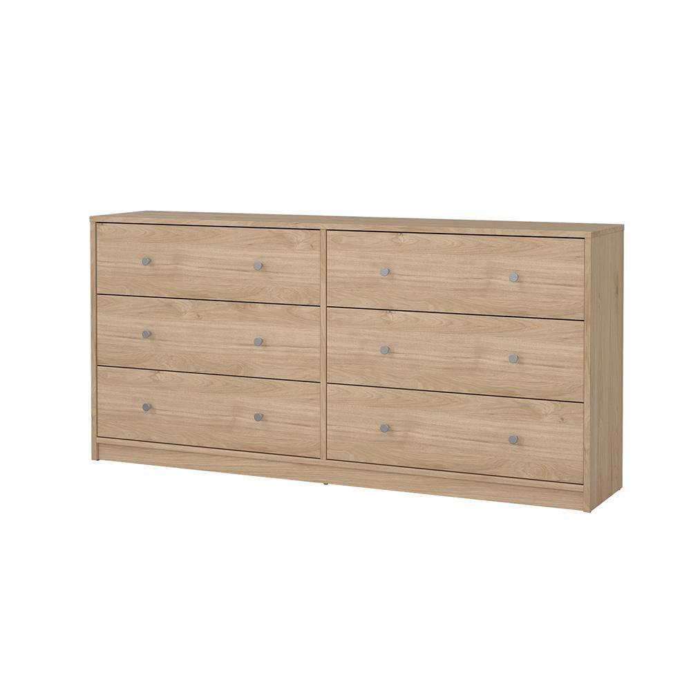 Gavetero Mary de MDF con 6 Gavetas Color Café Claro para Dormitorio 143 Cm