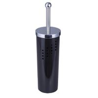 Porta Cepillos De Baño Negro y Cromo