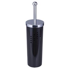 Porta Cepillos De Baño Negro y Cromo