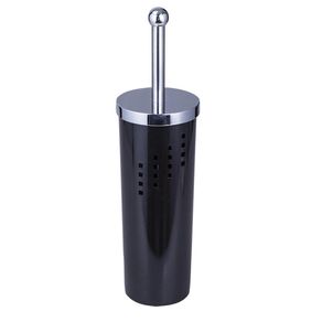 Porta Cepillos De Baño Negro y Cromo