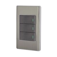 Switch Triple Acero Lisboa Con Tapa - Volteck