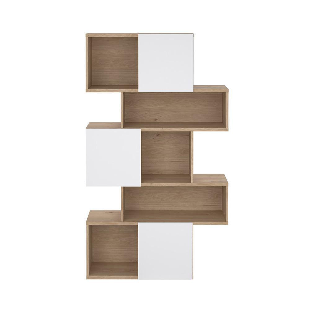Librera Bob de 3 Puertas Color Café y Blanco Brillante