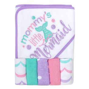 Set De Toalla De Baño Y Paños Diseño Sirena - Baby Essentials