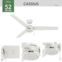 Ventilador Cassius Silver Mate 52 Plg - Hunter Company