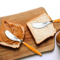 Cuchillo Para Mantequilla De Acero Inoxidable Ocre Y Plateado - Guzzini