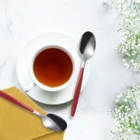Cuchara Para Té De Acero Inoxidable Fusión Roja Y Plateado - Guzzini