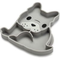 Plato De Silicona Con Divisiones Diseño Bulldog - Melii