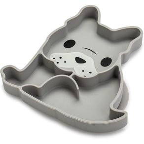 Plato De Silicona Con Divisiones Diseño Bulldog - Melii