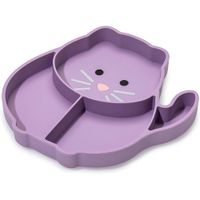 Plato De Silicona Con Divisiones Diseño Gato - Melii